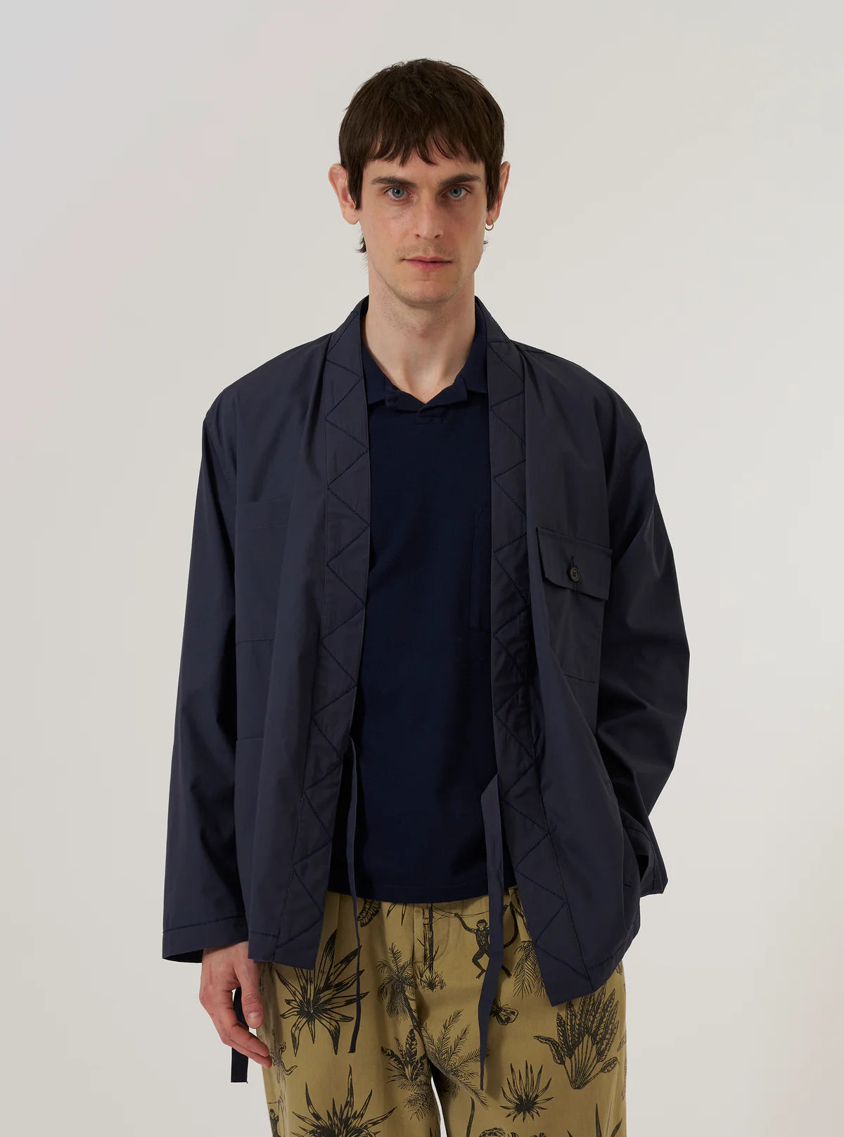 Universal Works Osaka Work Jacket Peached Poplin Navy