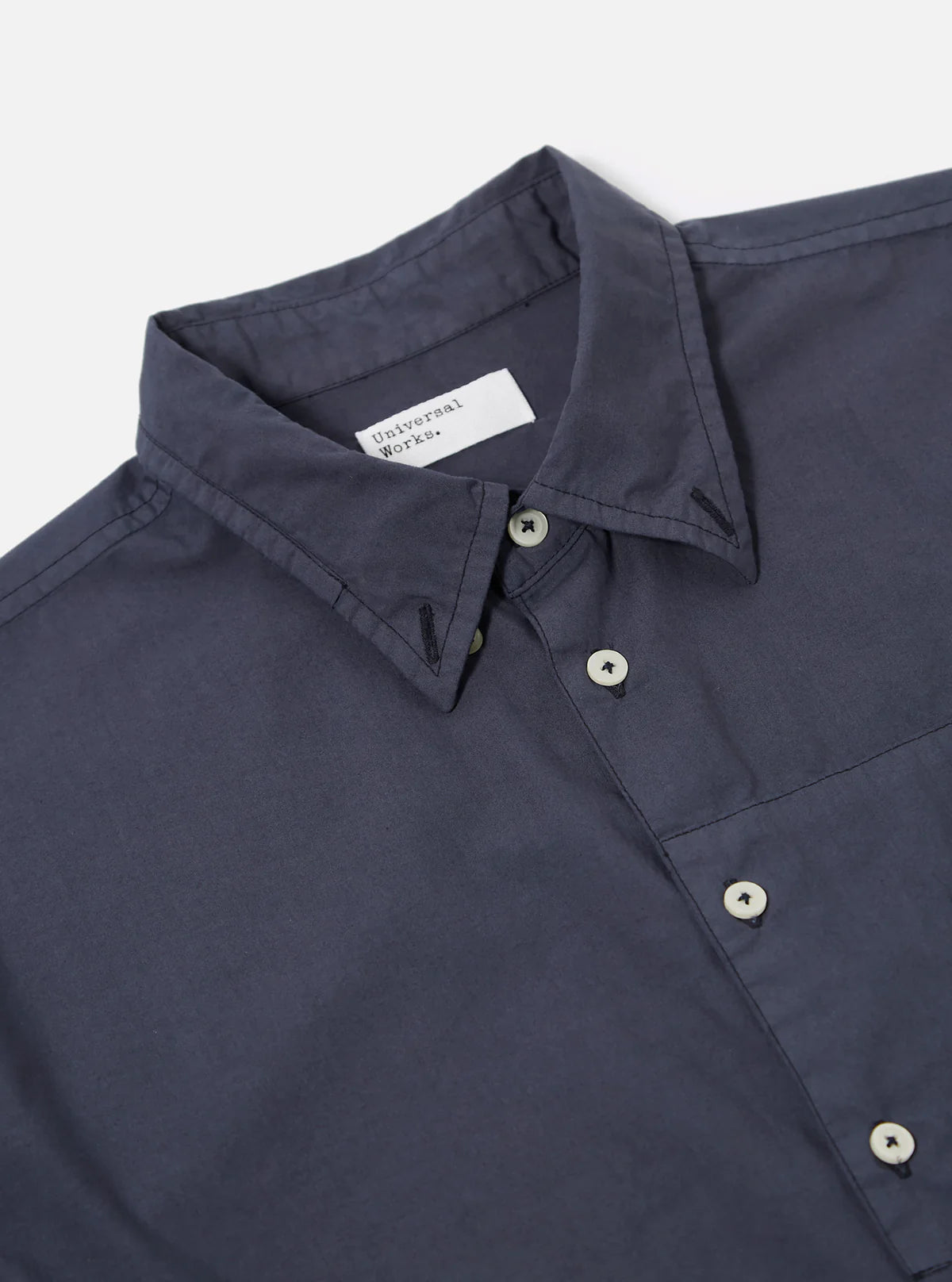 Universal Works Patched Lazy Day Poplin Shirt Navy