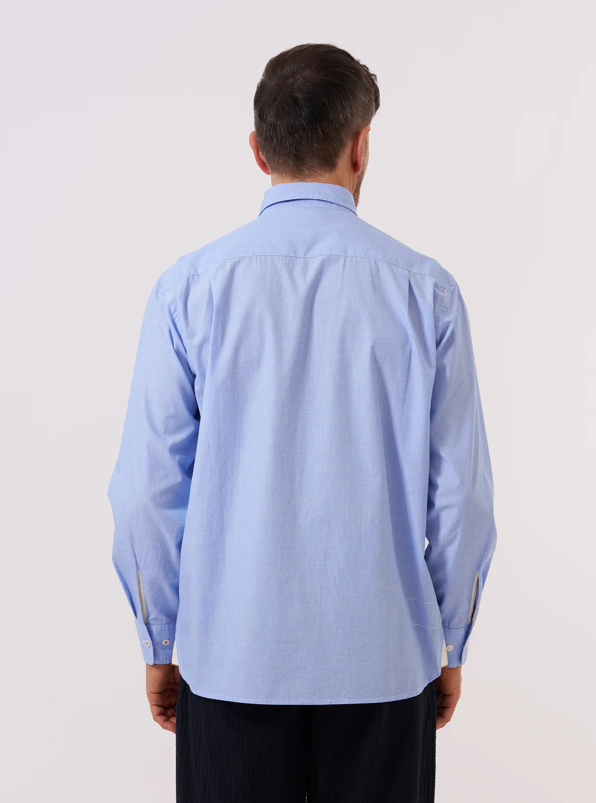 Universal Works Square Pocket Shirt Fil a Fil Sky