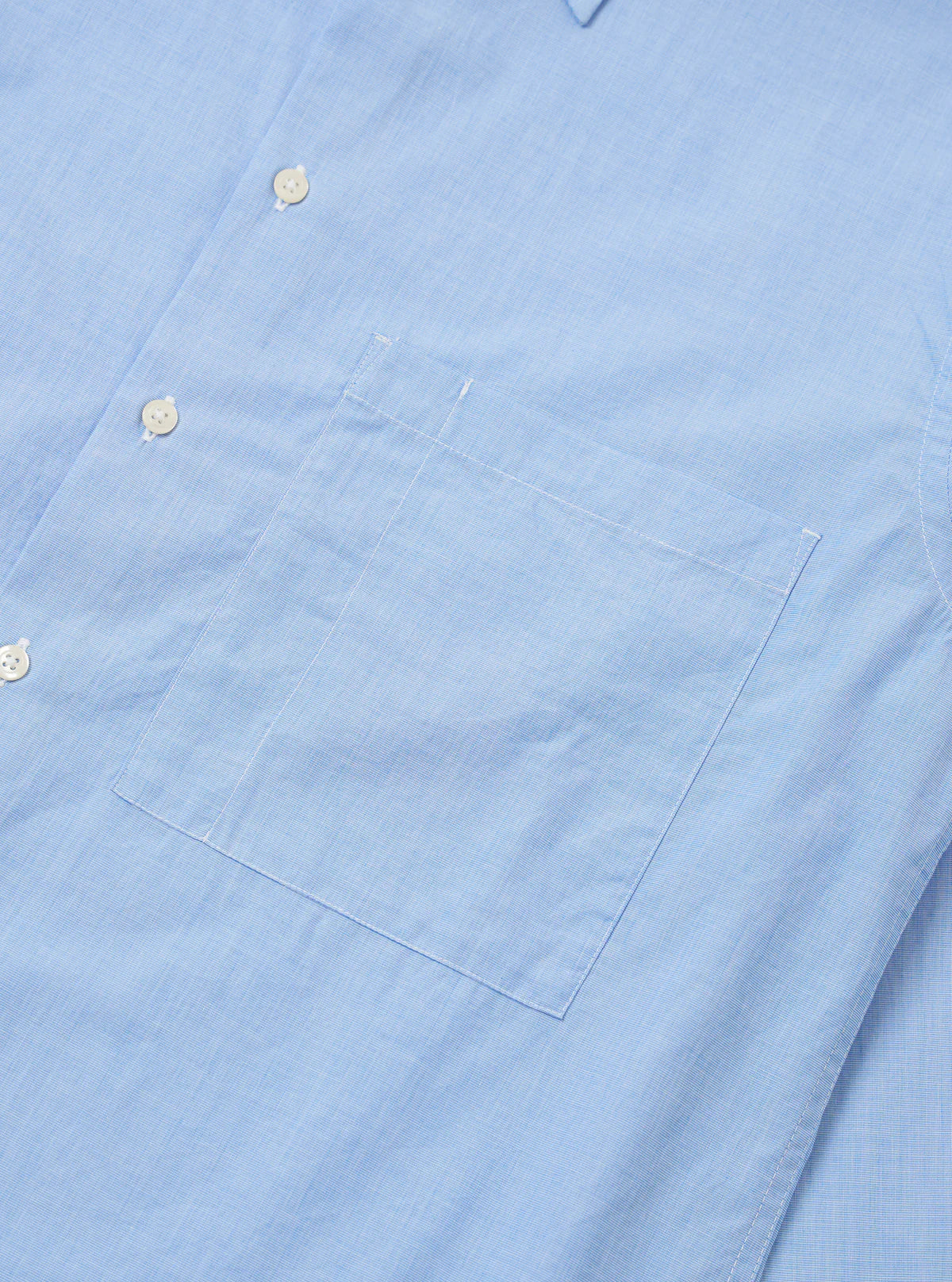 Universal Works Square Pocket Shirt Fil a Fil Sky