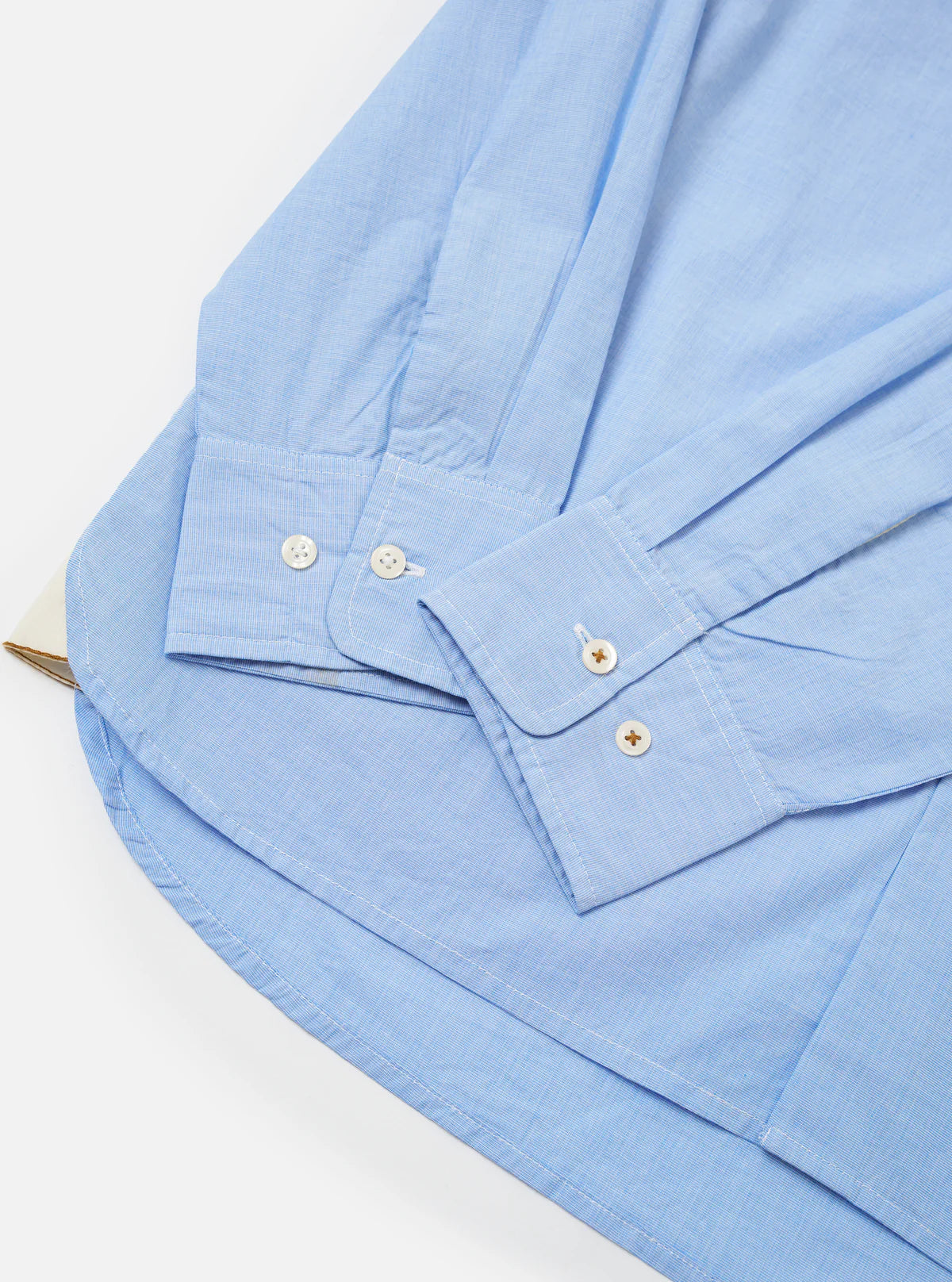 Universal Works Square Pocket Shirt Fil a Fil Sky