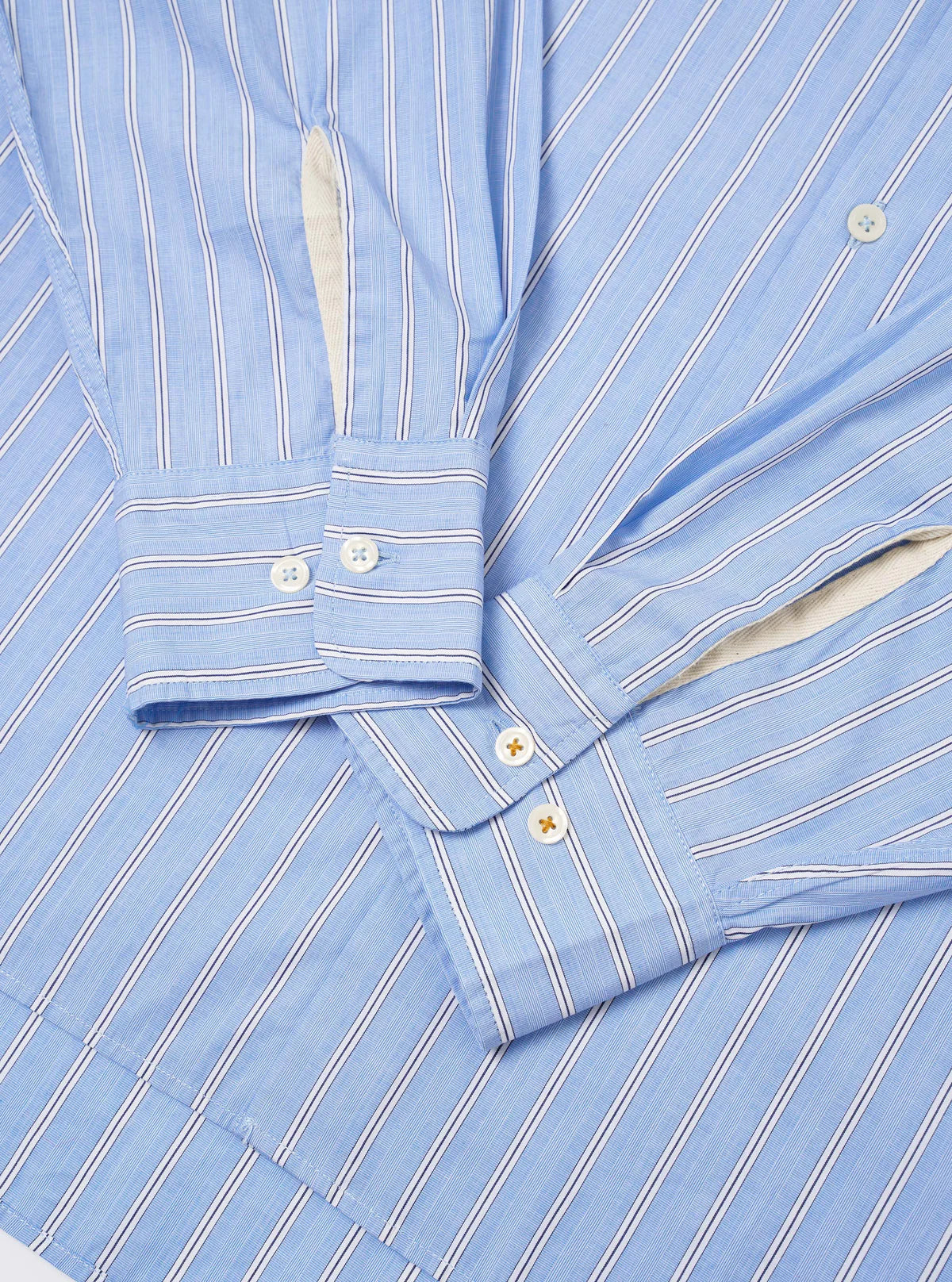 Universal Works Square Pocket Shirt Mc Stripe Blue