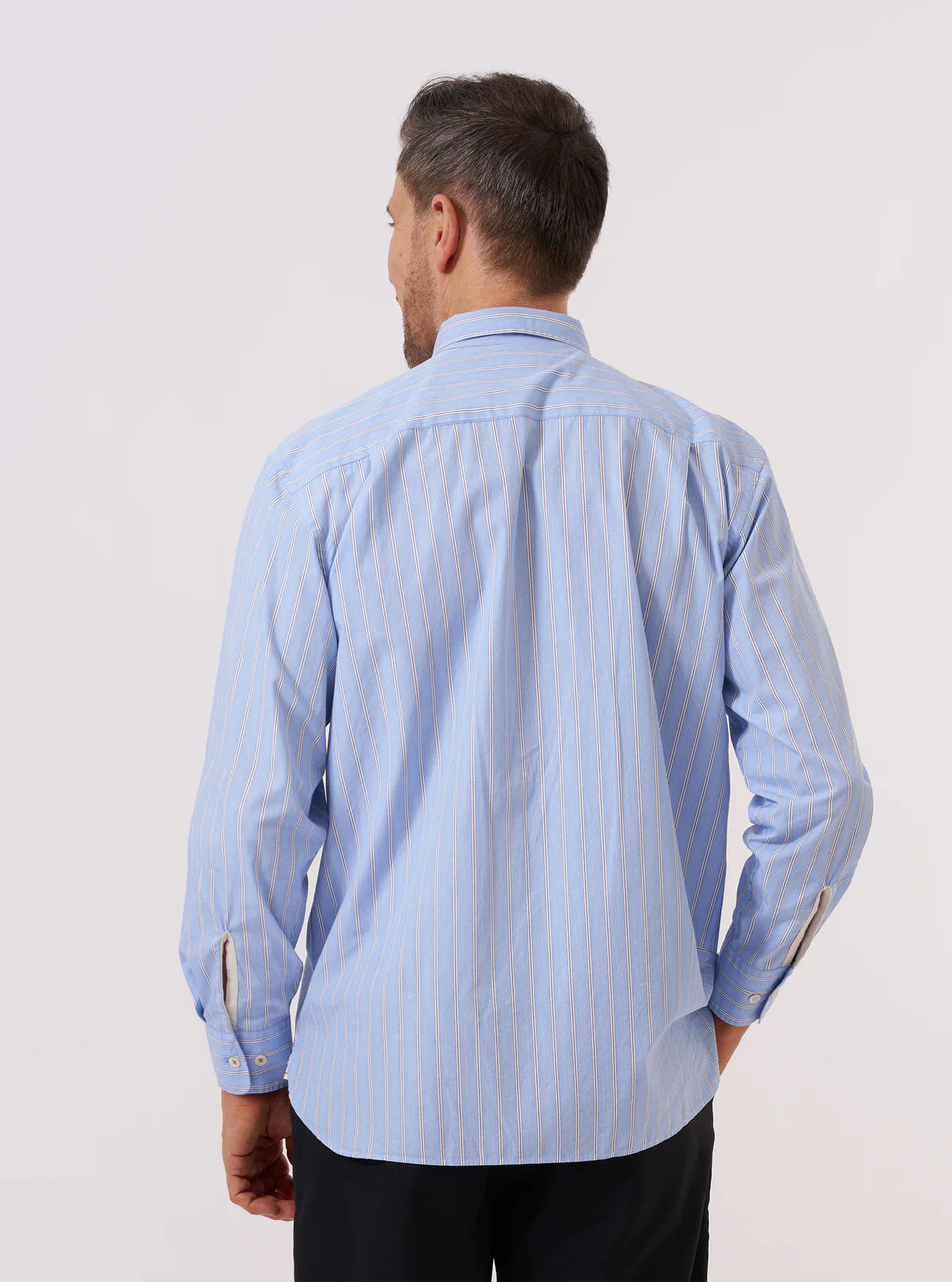 Universal Works Square Pocket Shirt Mc Stripe Blue