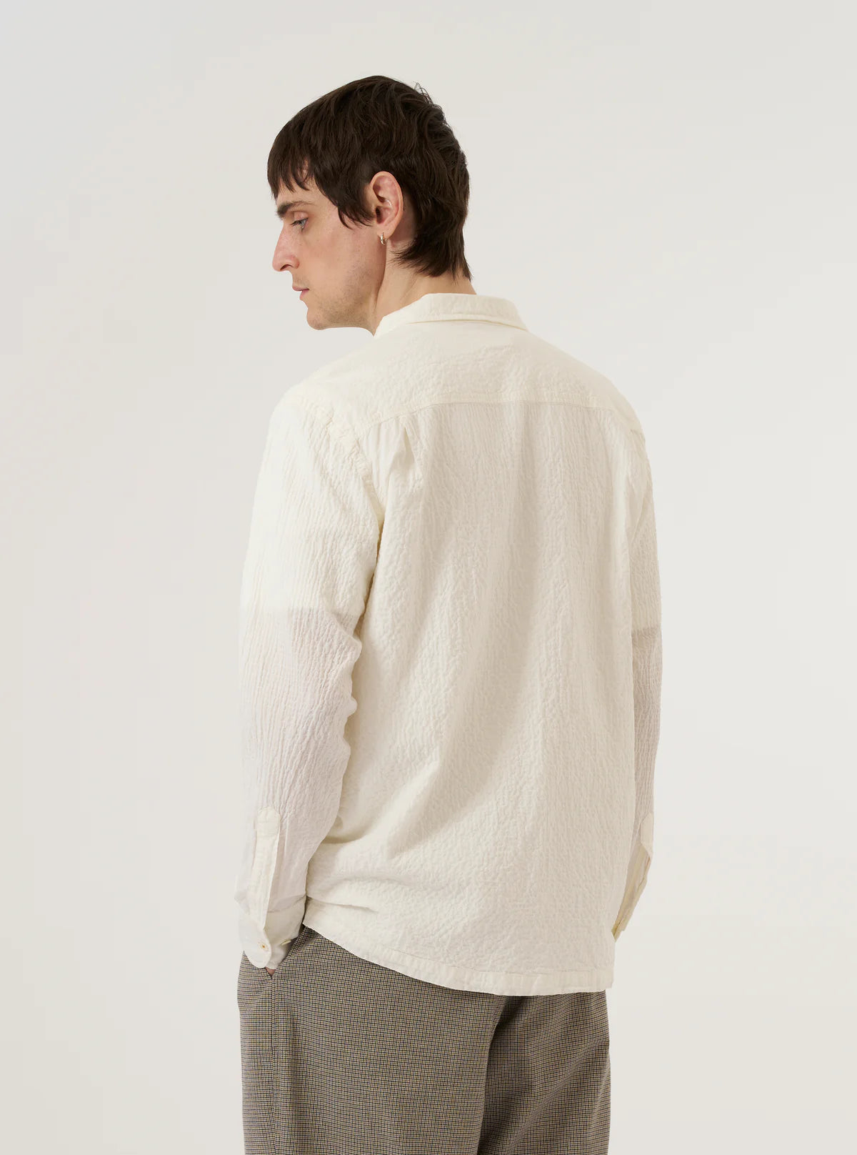 Universal Works Attendant Shirt Arten Seersucker Ecru