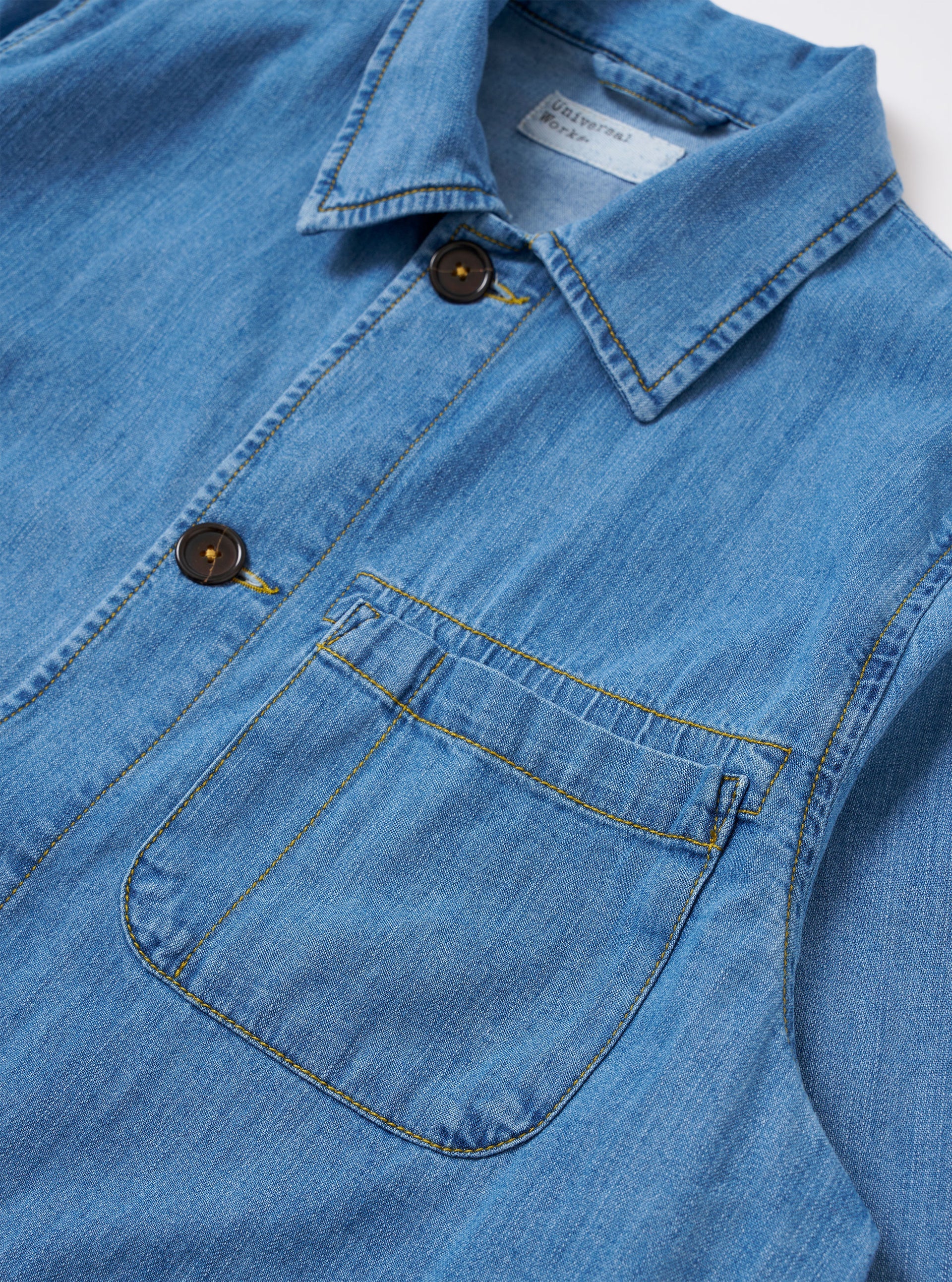 Universal Works Field Jacket 8OZ Slub Denim Washed Indigo