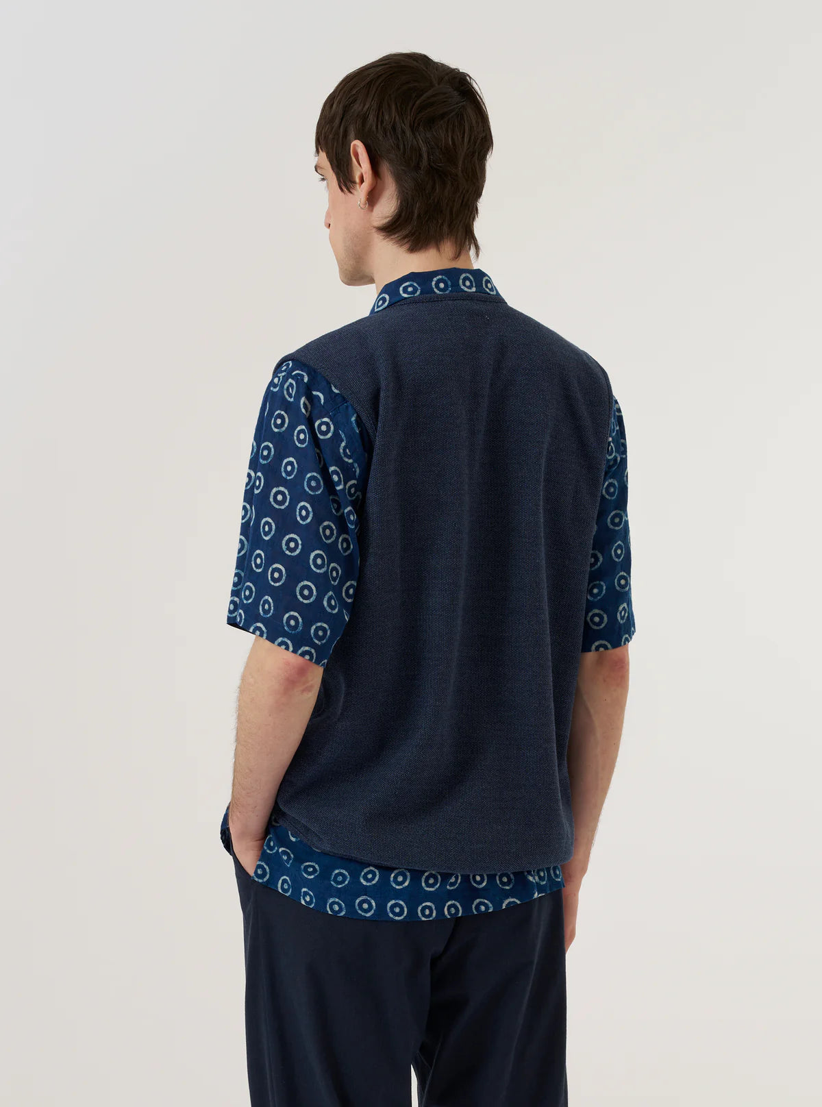 Universal Works Maiorca Jersey Zip Gilet Navy