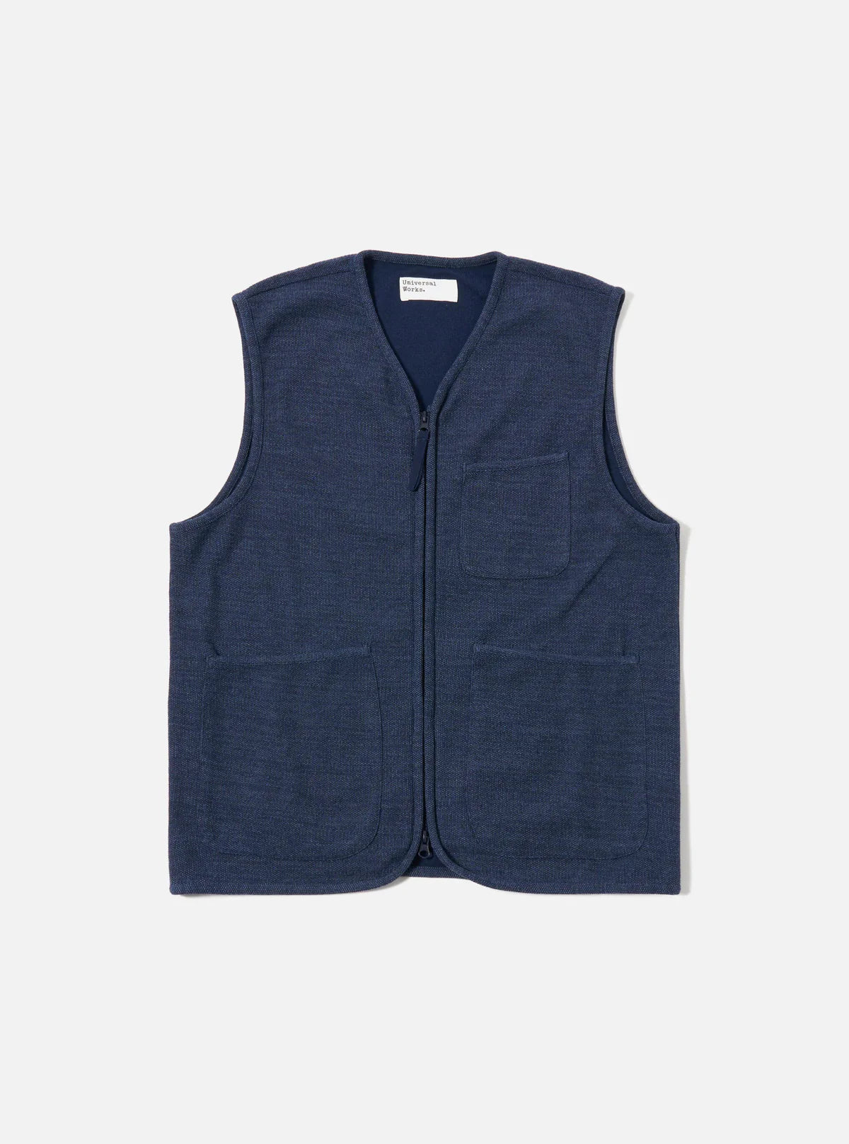 Universal Works Maiorca Jersey Zip Gilet Navy
