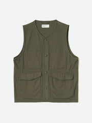 Universal Works Brushed Moleskin 4 Pocket Gilet Olive
