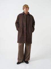 Universal Works Wool Tweed Stan Coat Navy/Brown