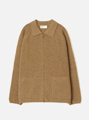 Universal Works Eco Wool Zip Cardigan Tawny