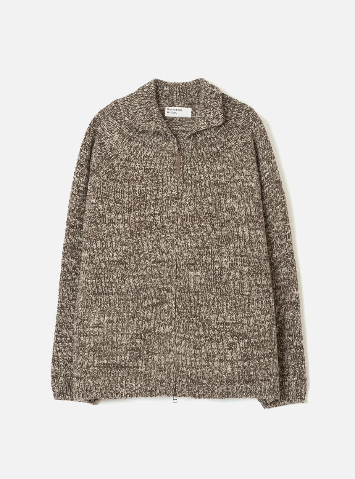 Universal Works Zip Cardigan Ecru/Brwon