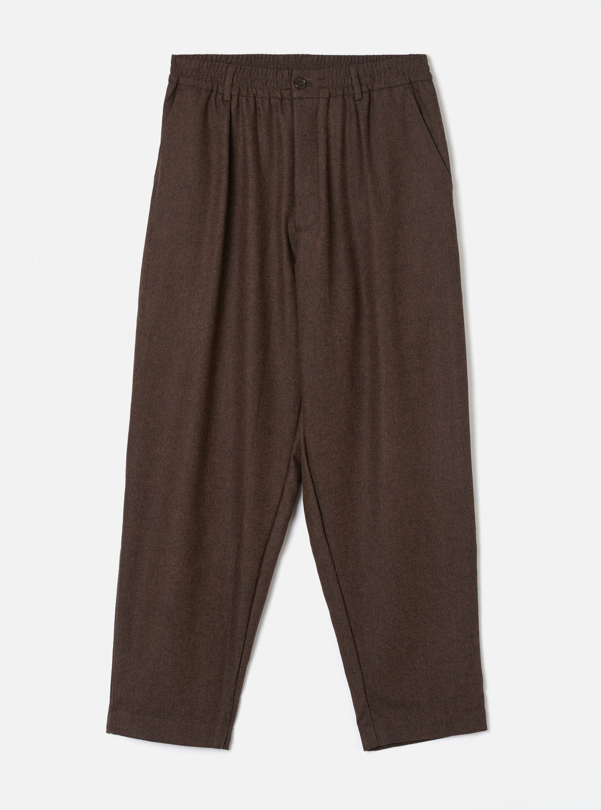 Universal Works Tweed Pleated Track Pant Brown