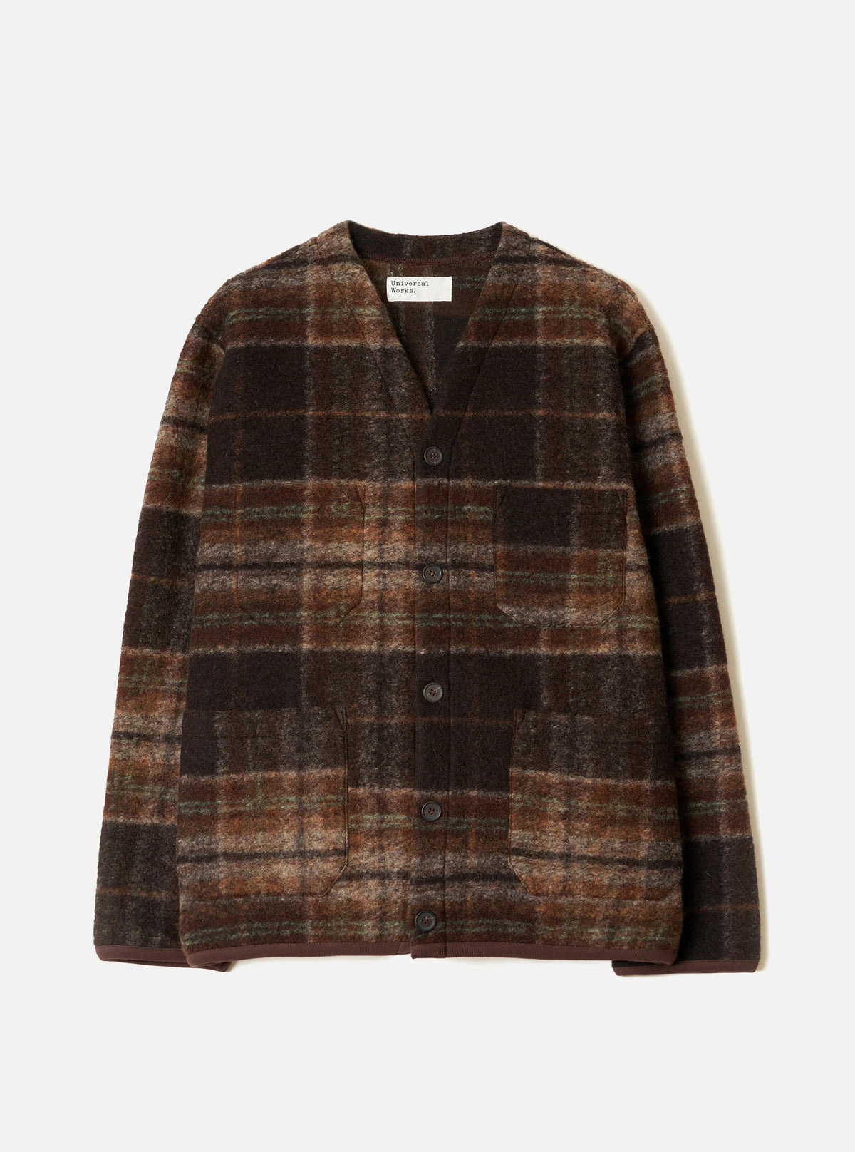 Universal Works Pino Wool Cardigan Brown