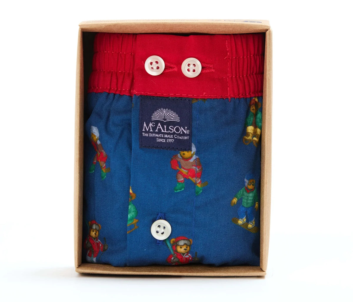 McAlson Boxer Madras Orso Alpino Blu