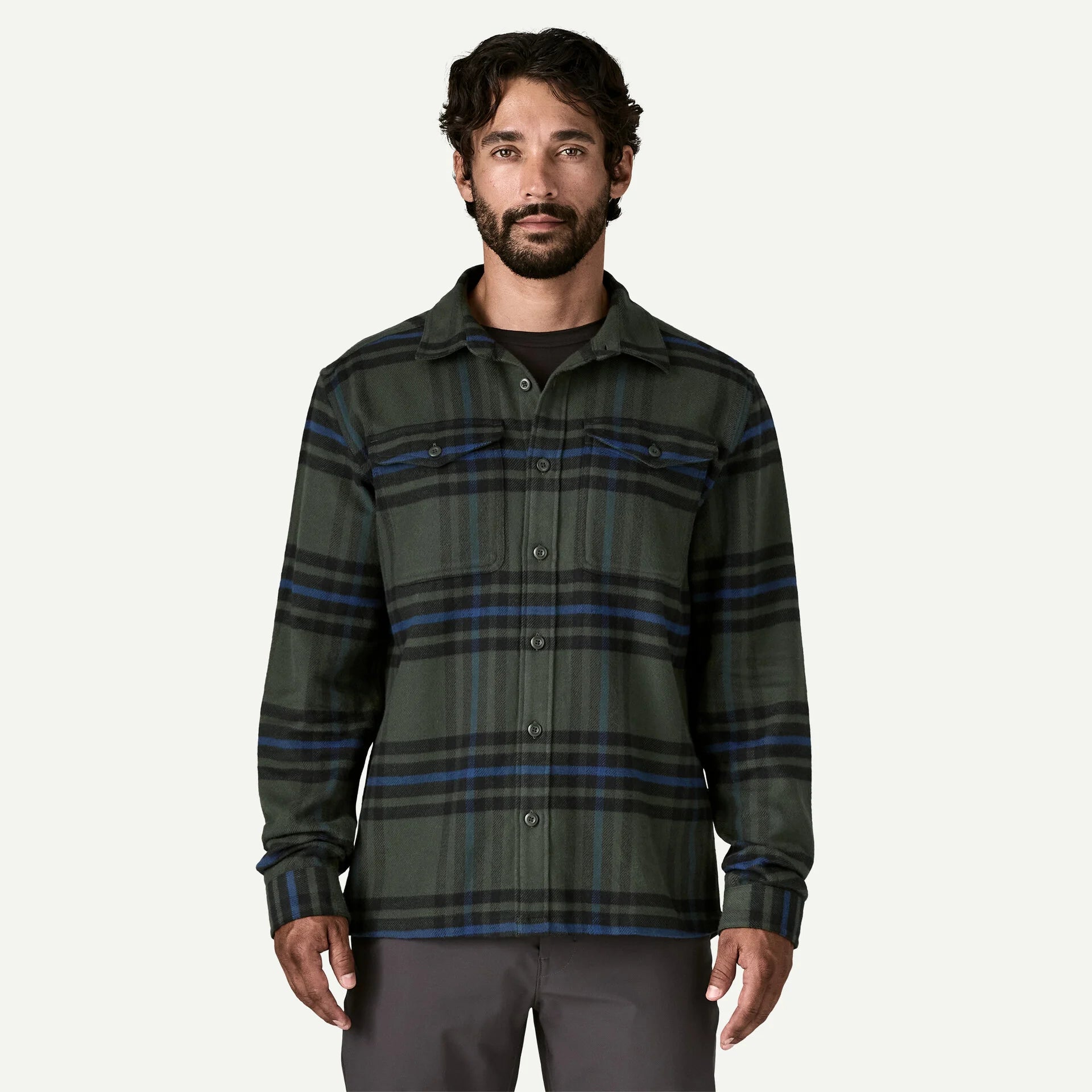 Patagonia Fjord Flannel Shirt Old Growth Green