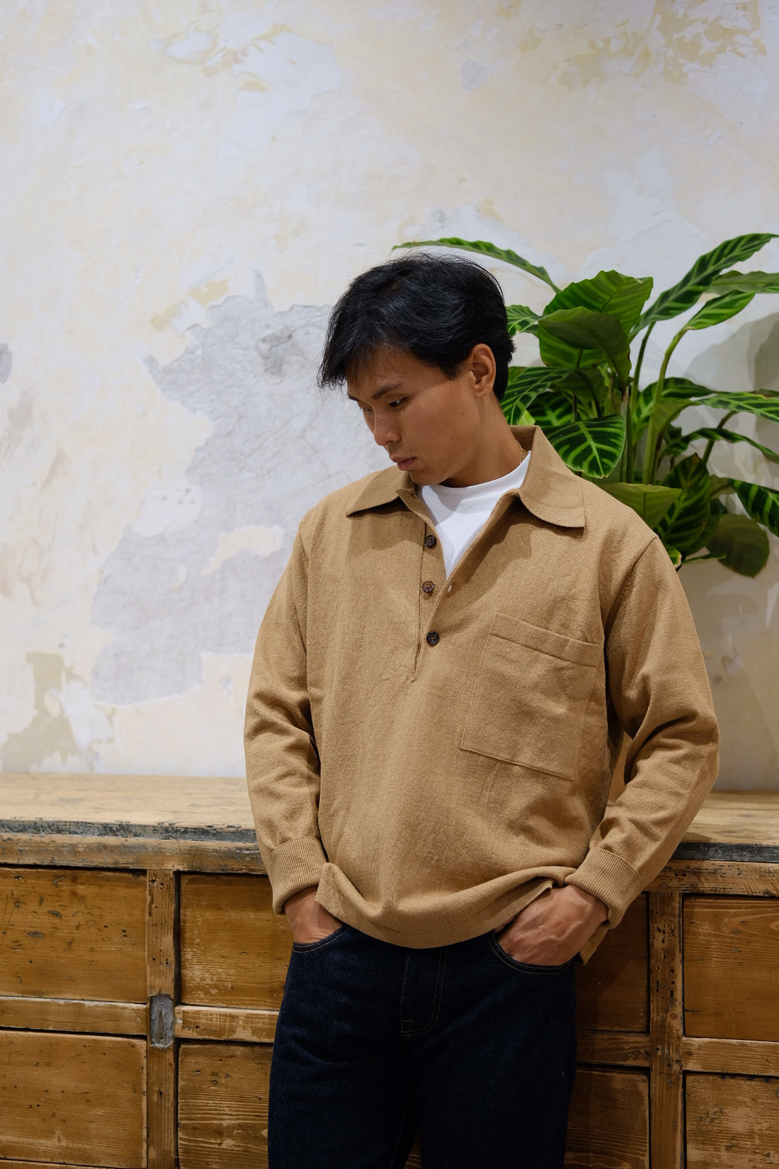 Universal Works Pullover Knit Shirt Cumin