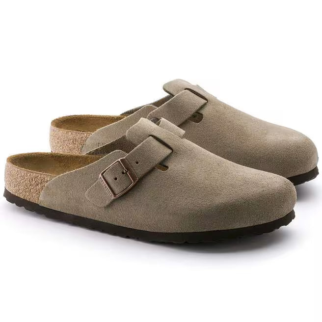 Birkenstock Boston SFB Taupe Suede Leather