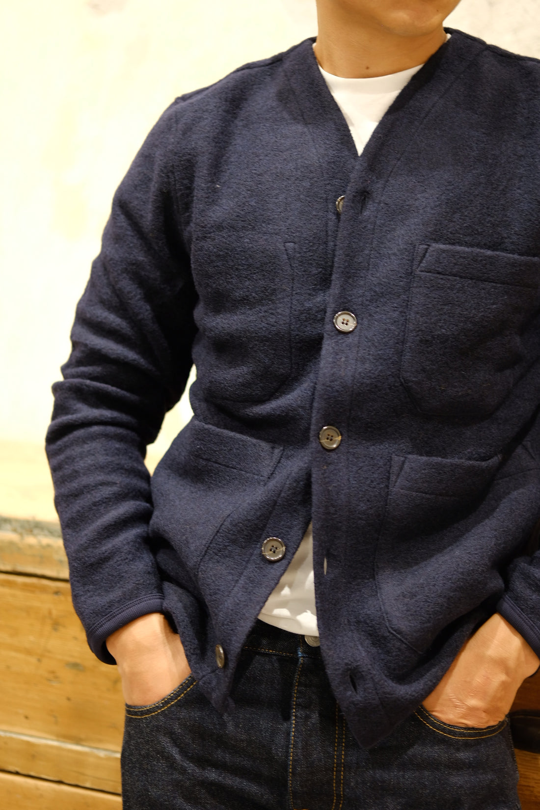 Universal Works Cardigan Navy