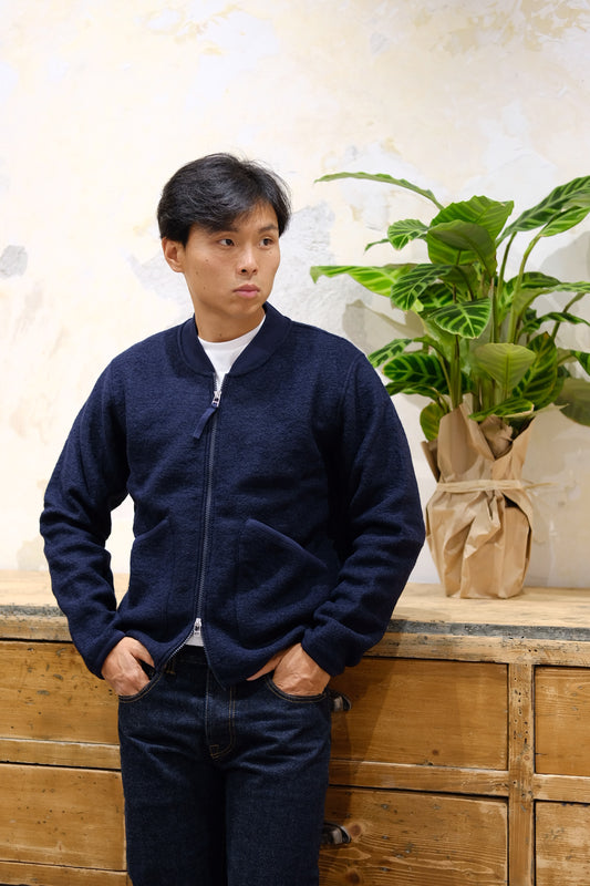 Universal Works Zip Bomber Navy