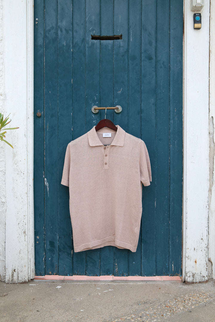 Gaffi & Co. Polo Bottoni Lino/Cotone Sabbia