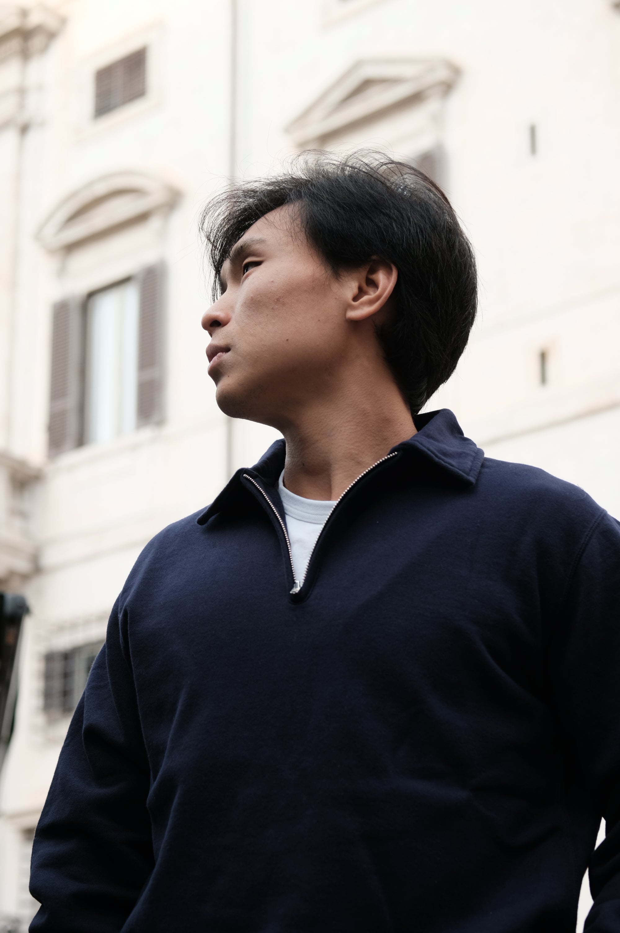 Felco NYC Half Zip Collar Sweat French Terry PG Navy