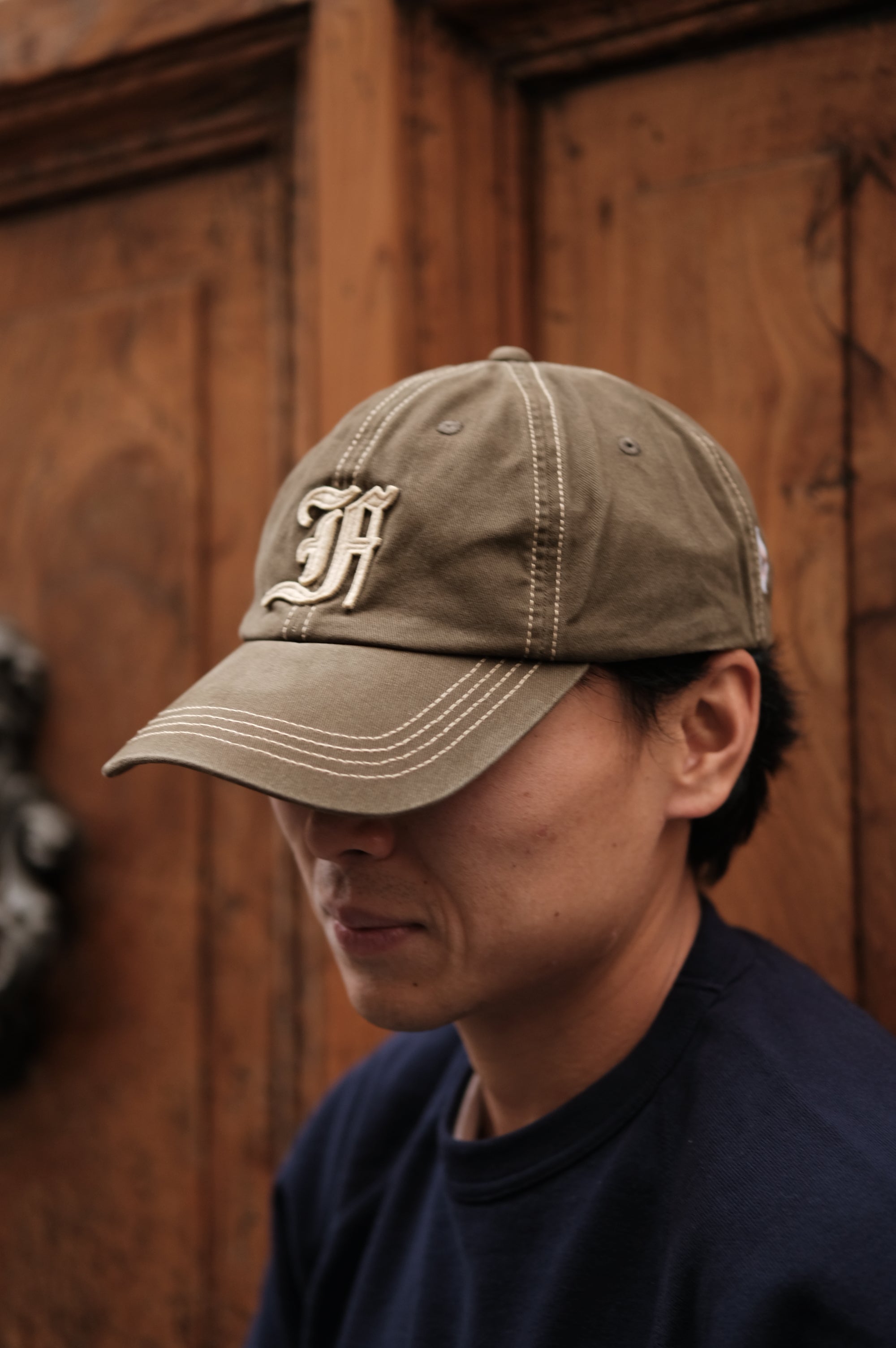 Felco NYC New Shape Twill Stone Washed Cap Olive/Beige