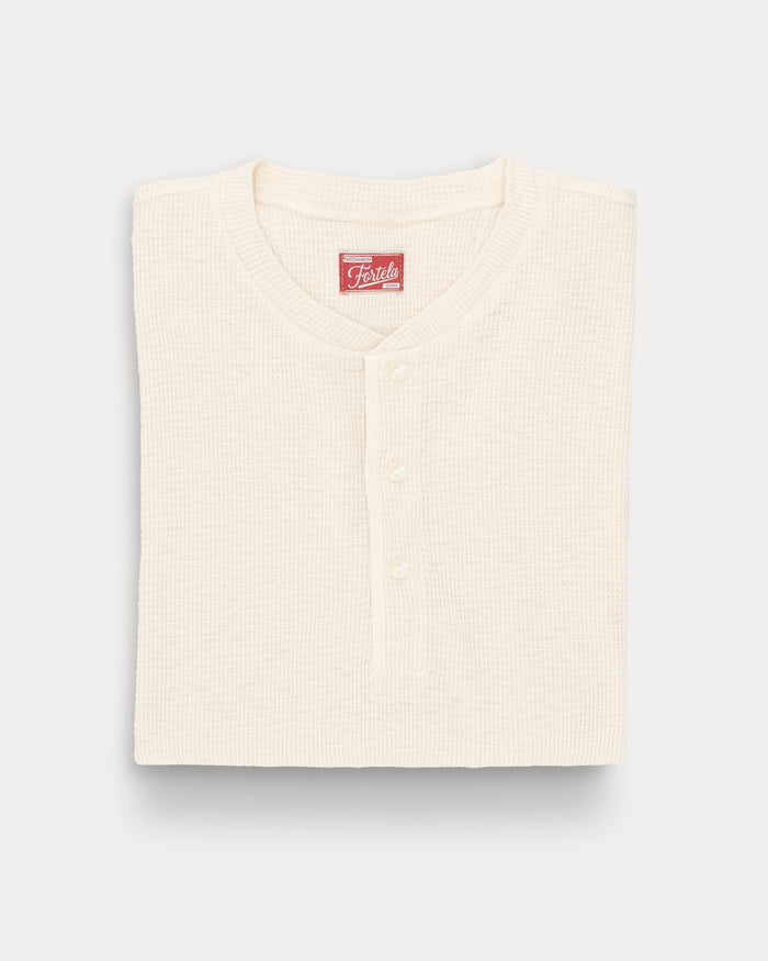 Fortela Amish Maglia Waffle Serafino Off White