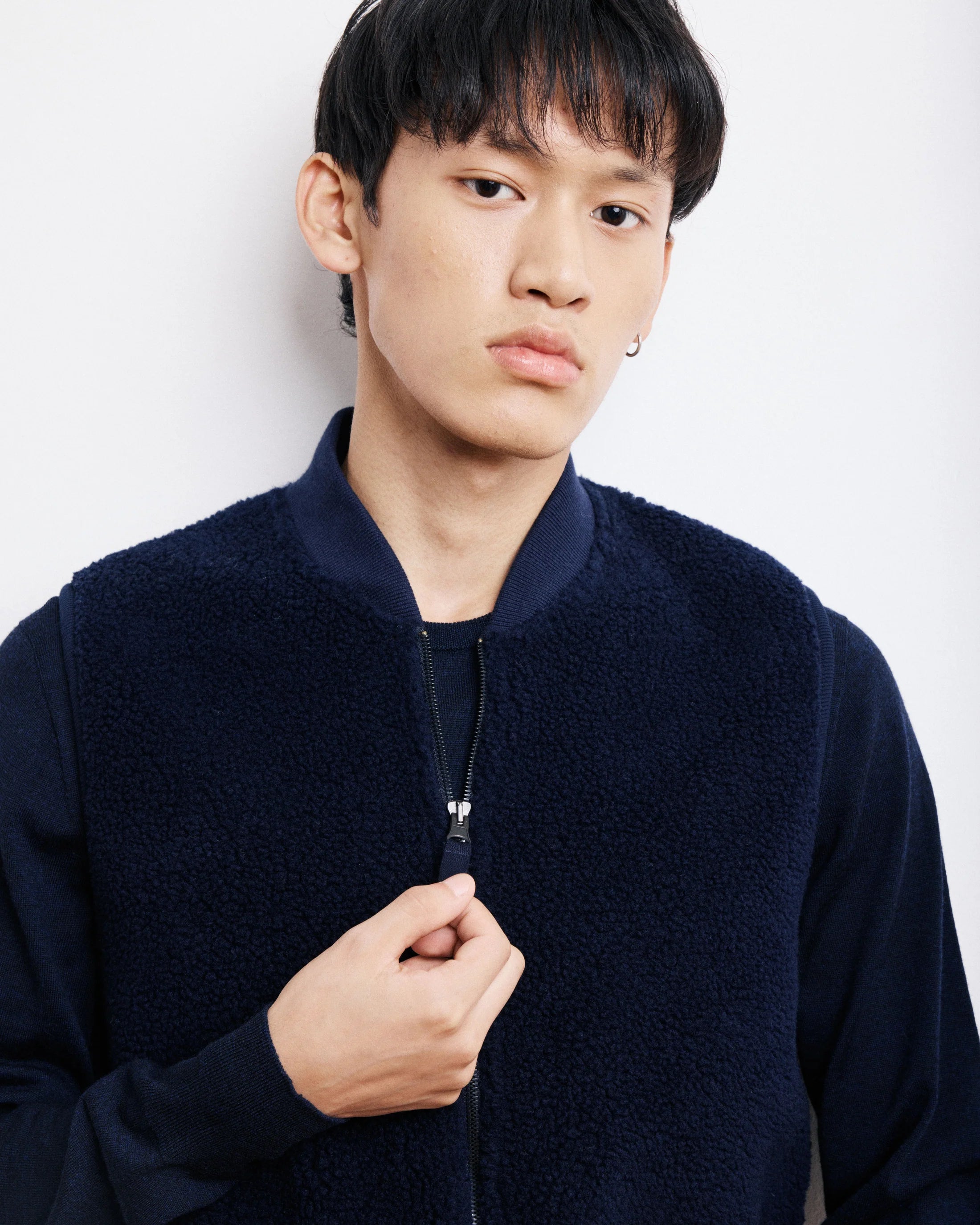 Hartford Sherpa Vest Navy