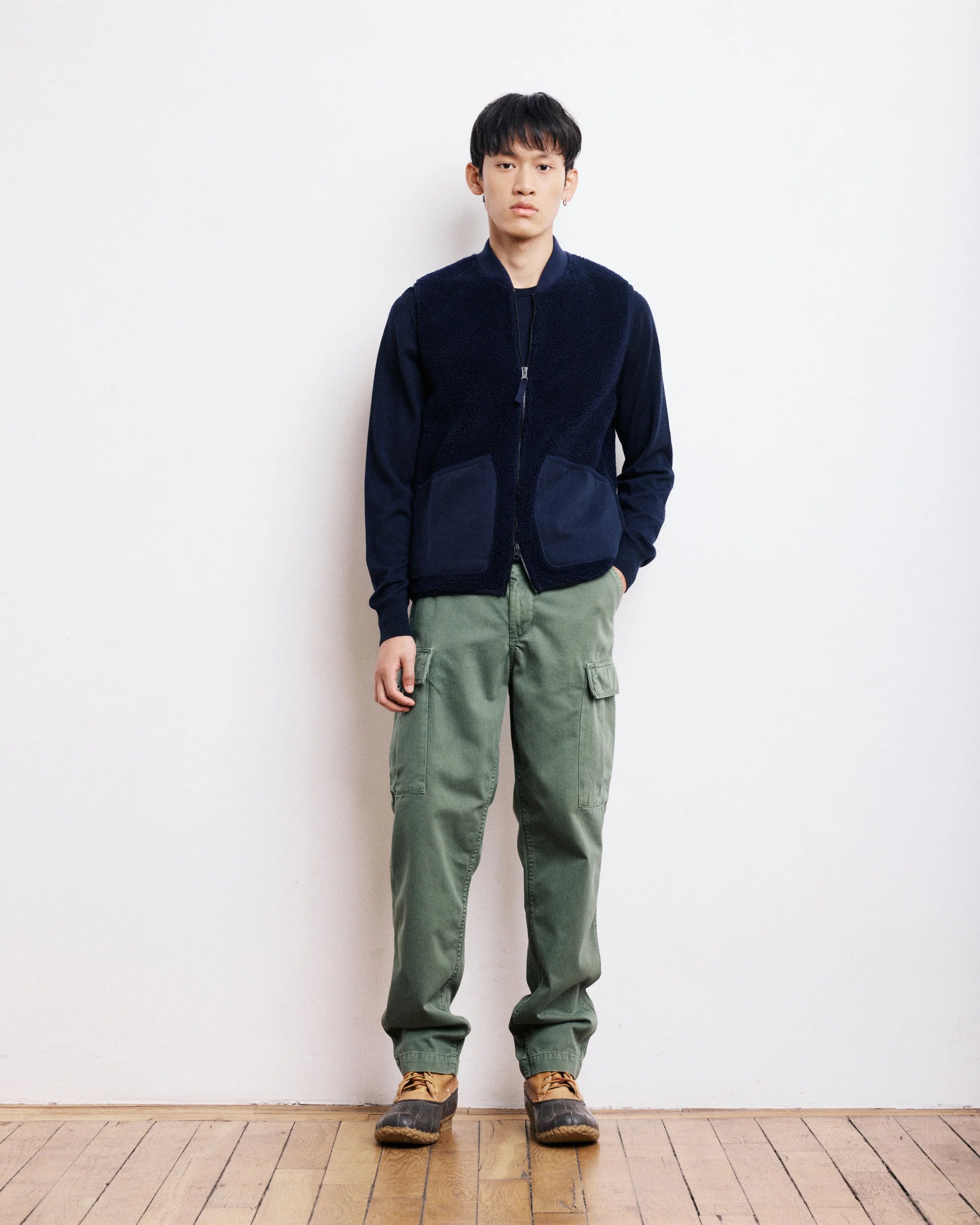 Hartford Sherpa Vest Navy