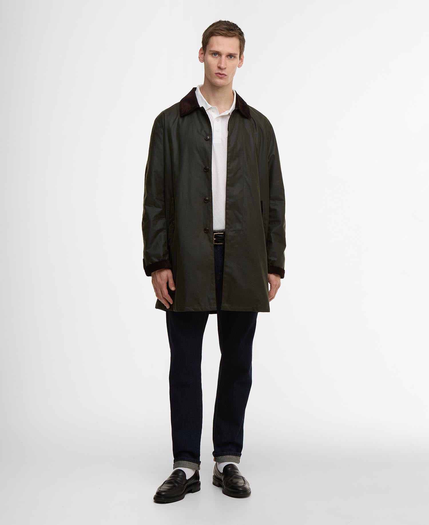 Barbour x Baracuta Wax Trench Coat Olive