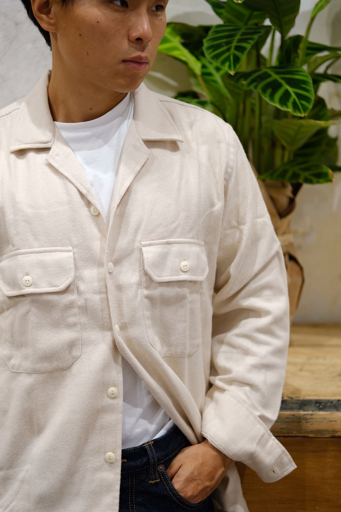 Universal Works Utility Shirt Ecrù