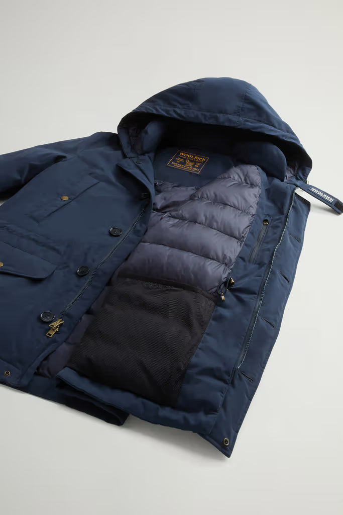 Woolrich Mountain Cloth Parka Melton Blue