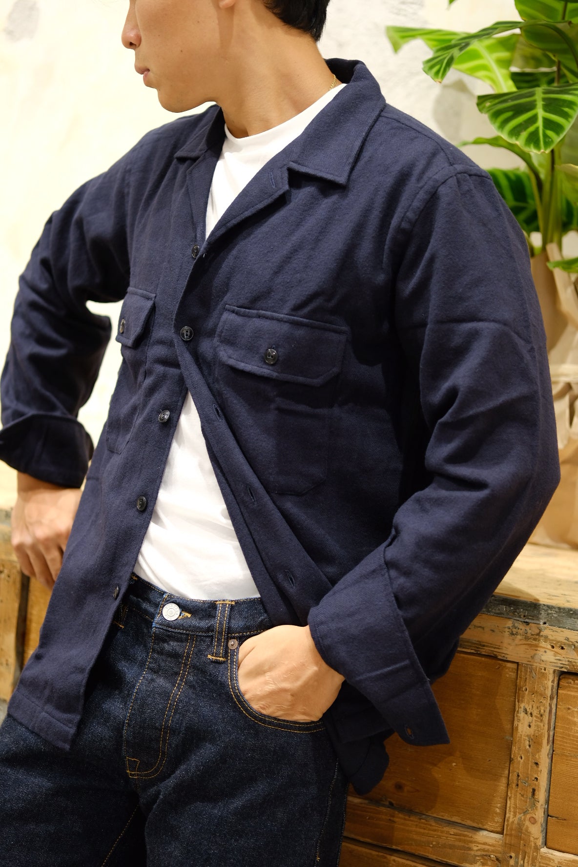 Universal Works Utility Shirt Navy