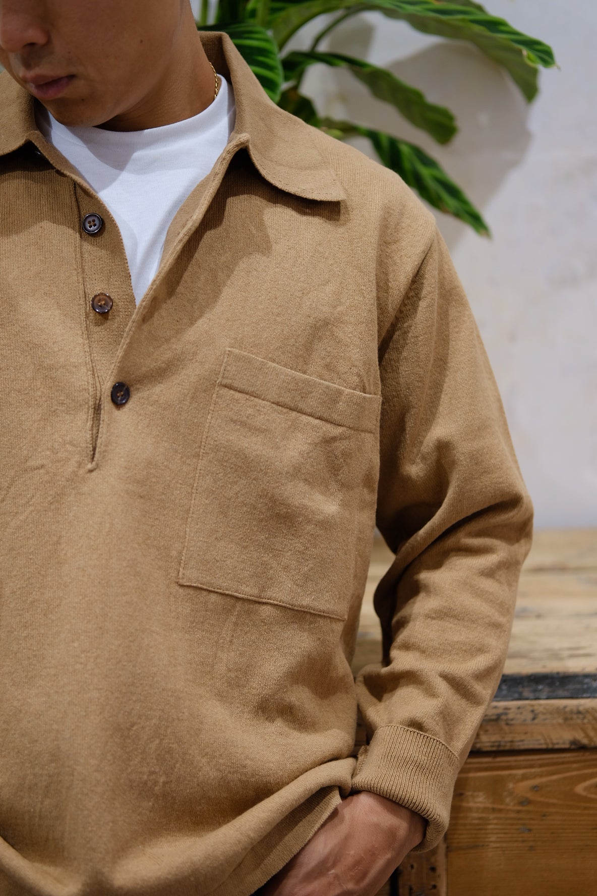 Universal Works Pullover Knit Shirt Cumin