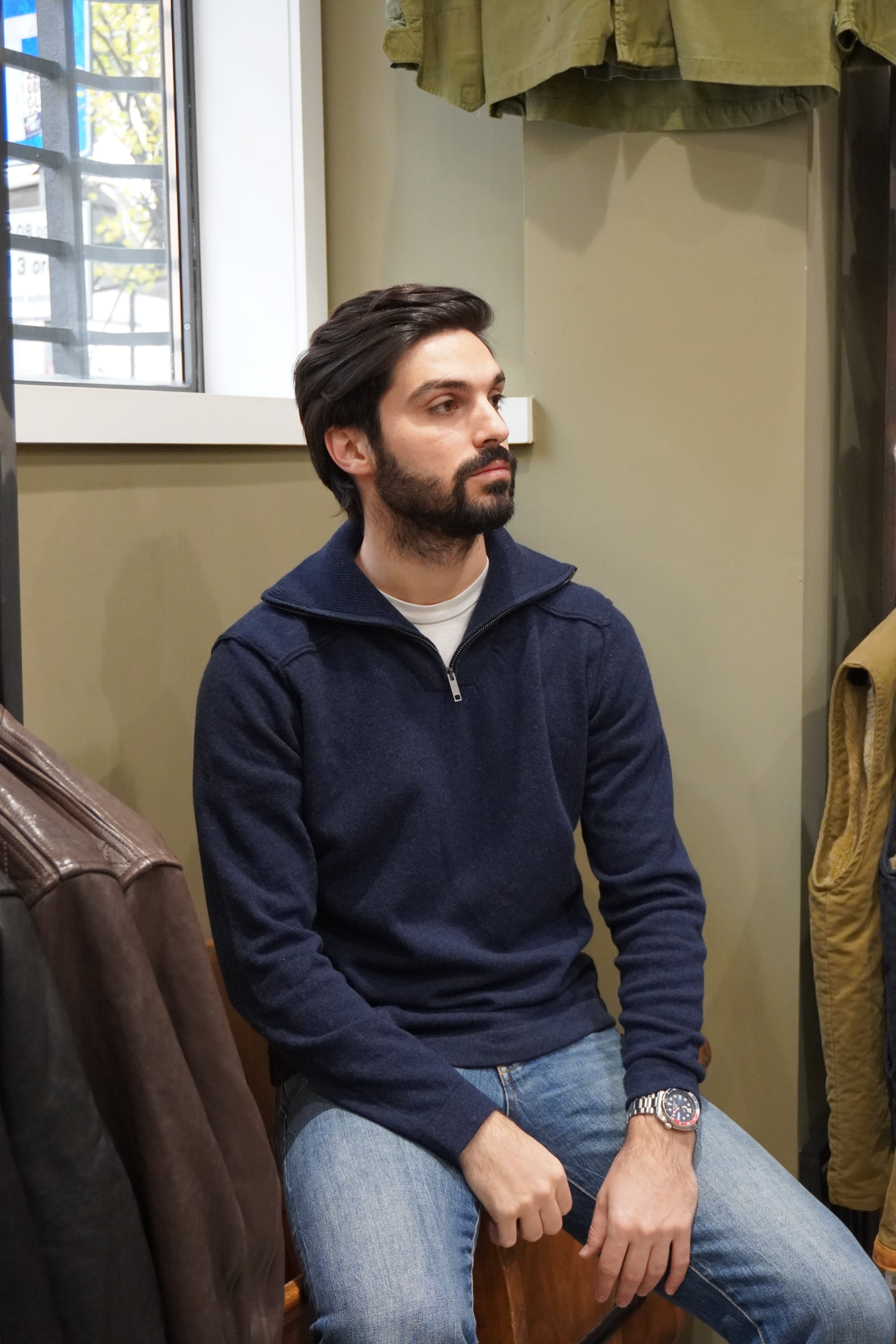 Wool & Co Camioner Taglio Felpa Soft Shetland Blu