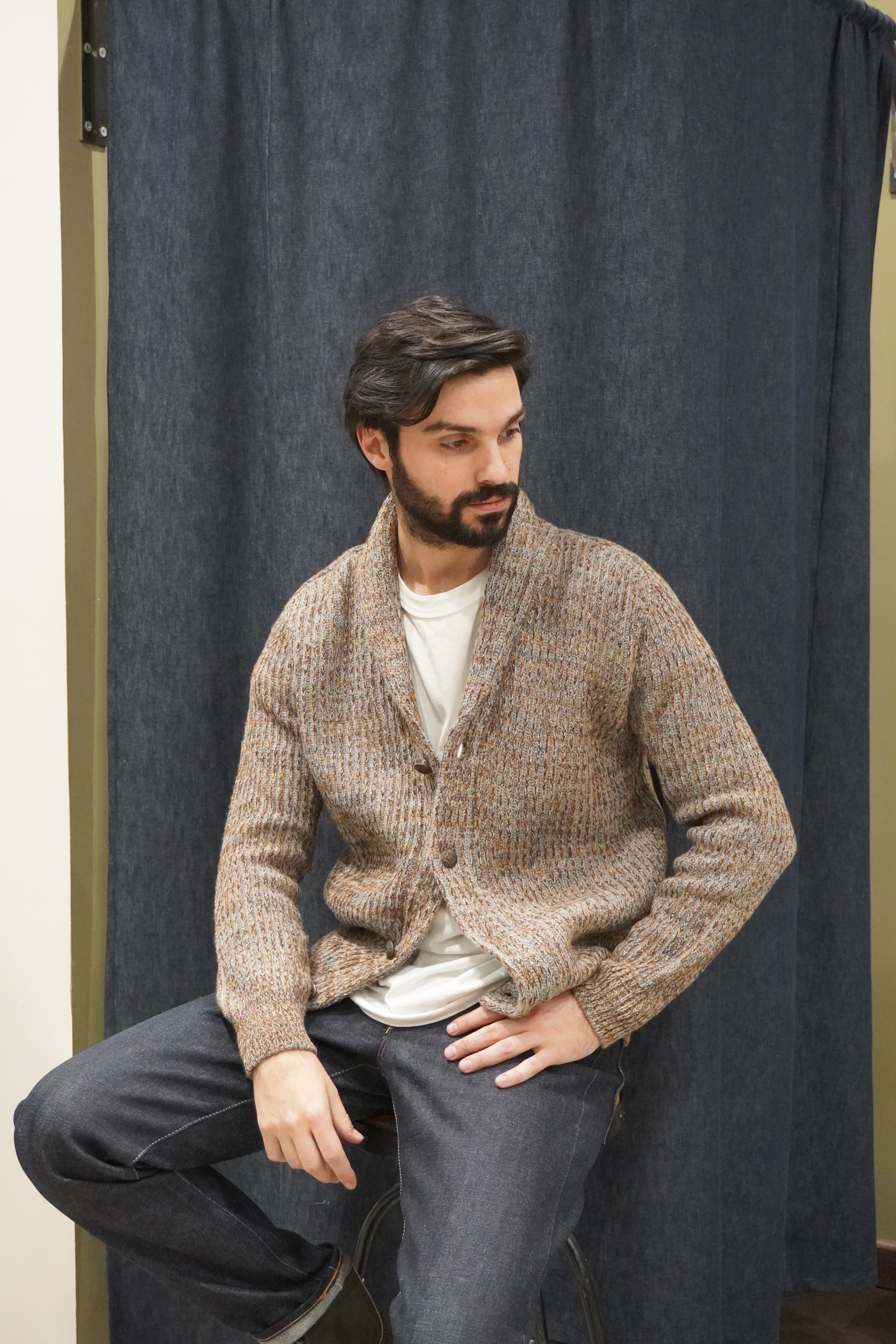 Jeordie's Cardigan Moulinè Sciallato Perla