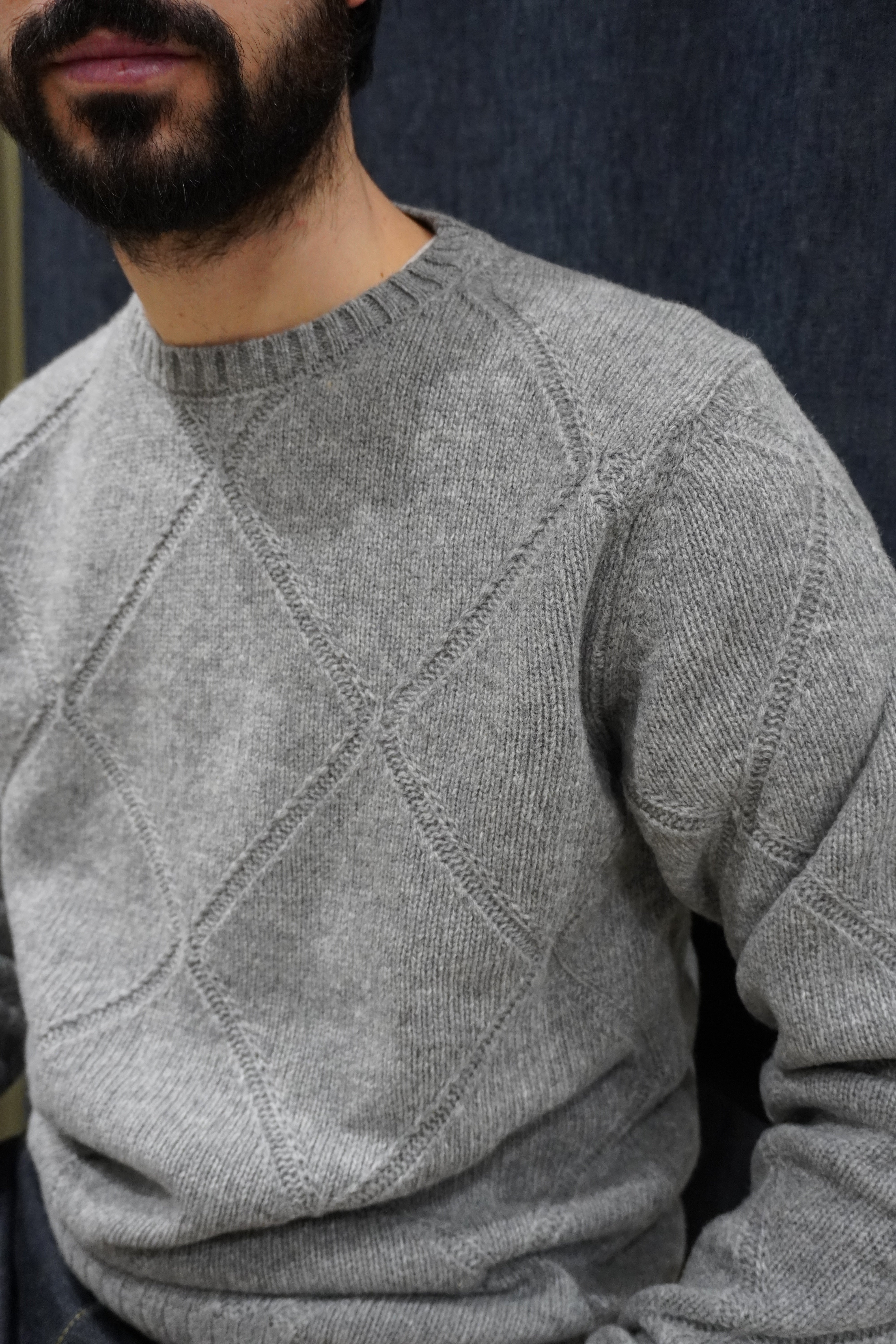 Jeordie's Maglia Girocollo Rombo Grigio