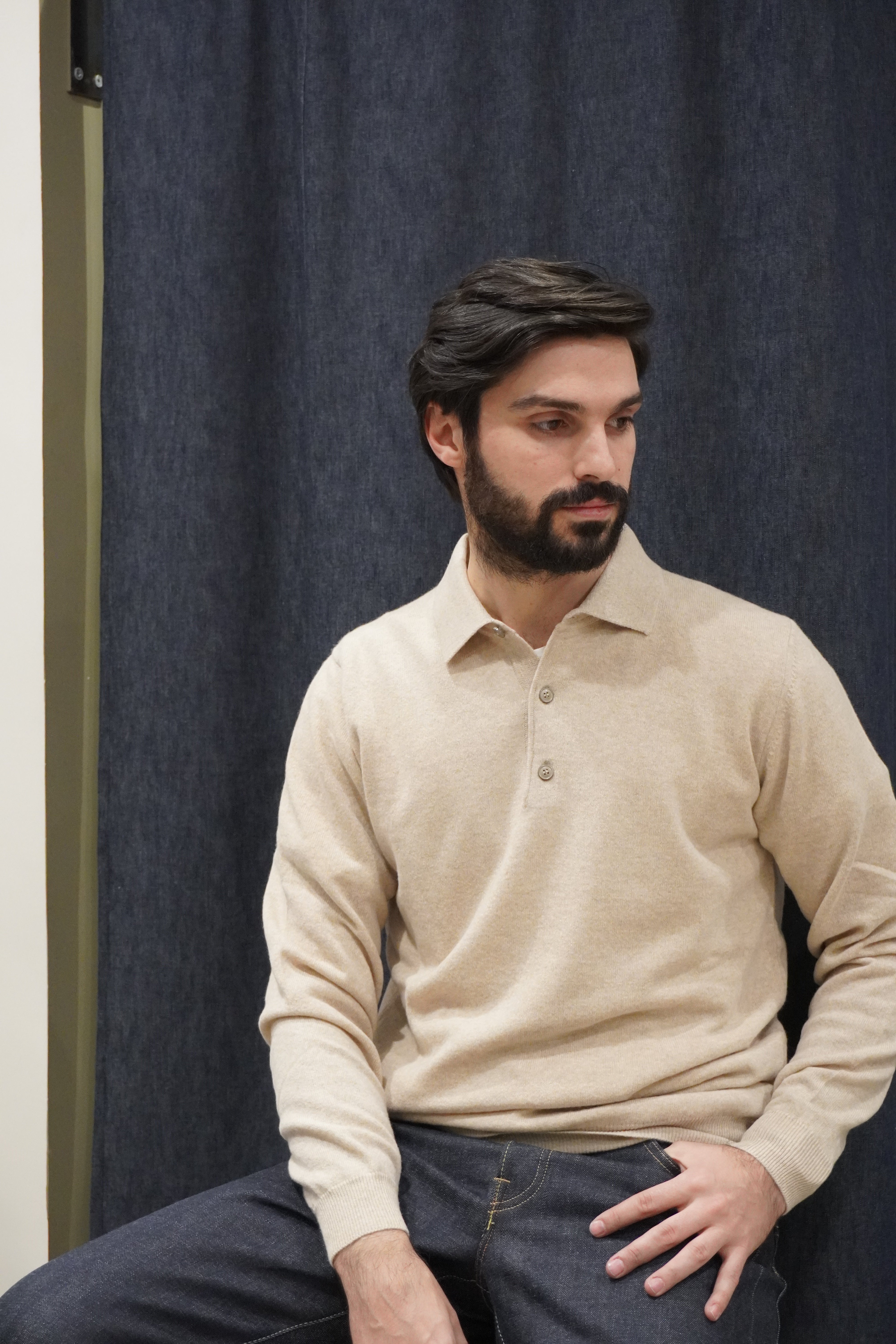 Jeordie's Polo 3 Bottoni Cashmere Beige