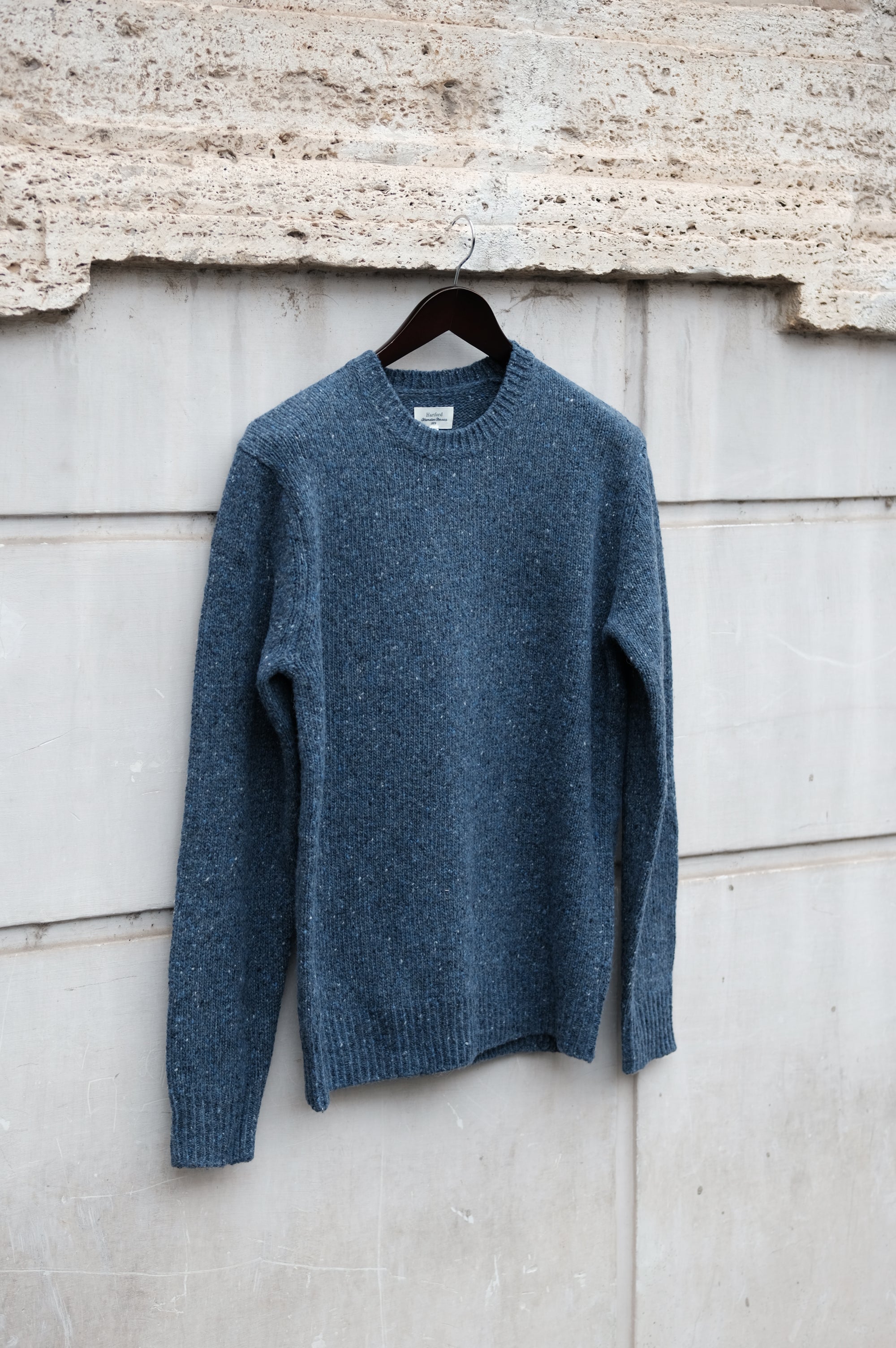Hartford Pullover Donegal Crew-Denim