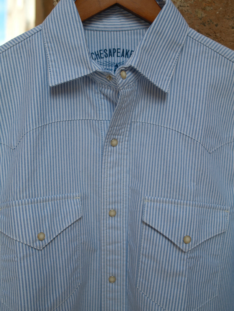 Chesapeake's Western Oxford Shirt Flagstaff Striped Sky