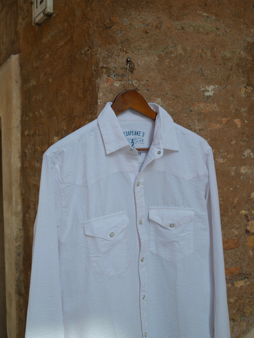 Chesapeake's Western Seersucker Shirt Flagstaff Bianco