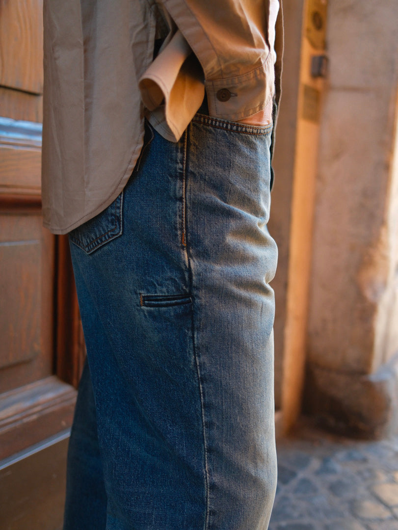 Bonheur Pantalone Denim Over Osaka L./125 Sabbiato