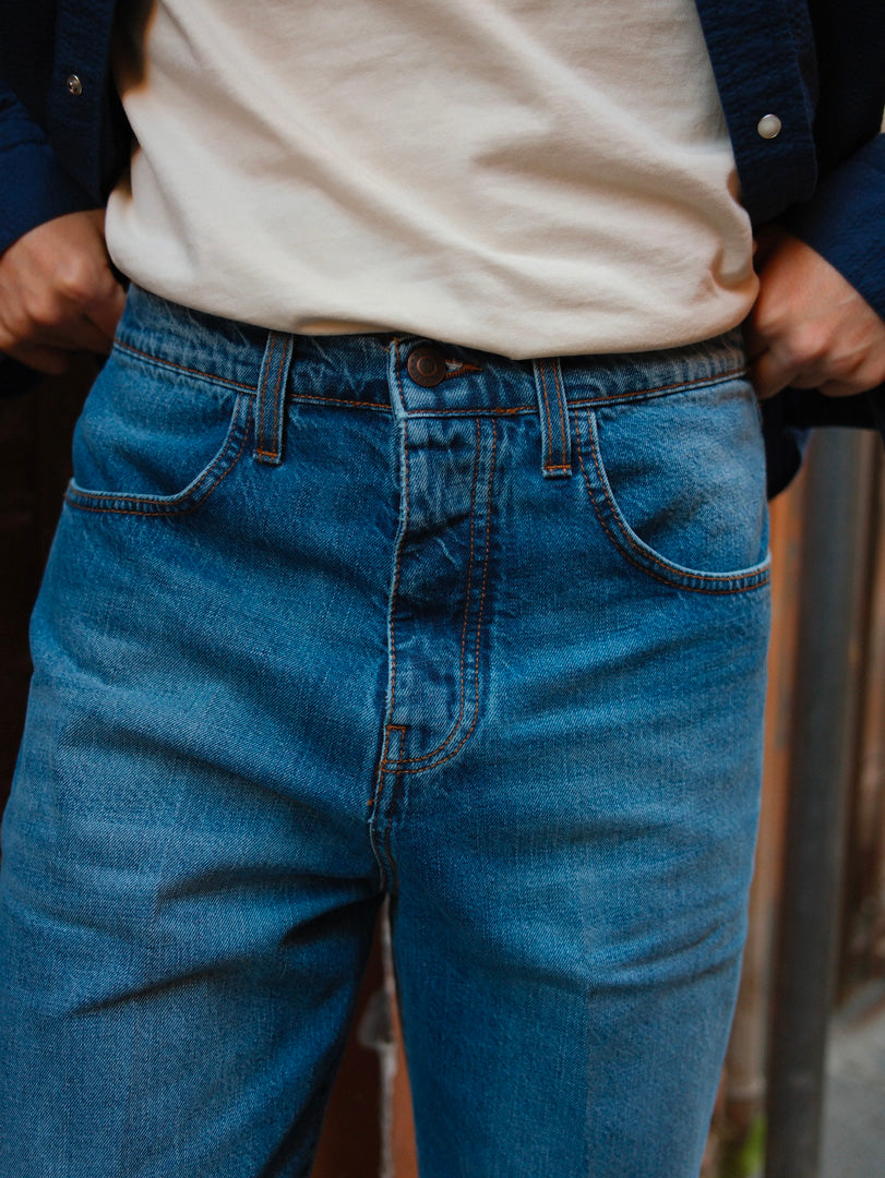 Bonheur Pantalone Denim Over Osaka L./155 Blu Medio