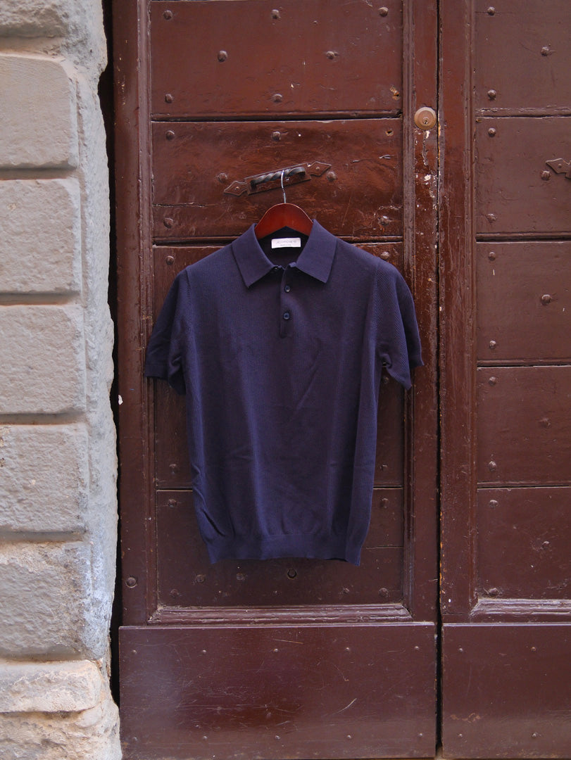 Jeordie's Polo Ice Crepe Sgranata Bleu