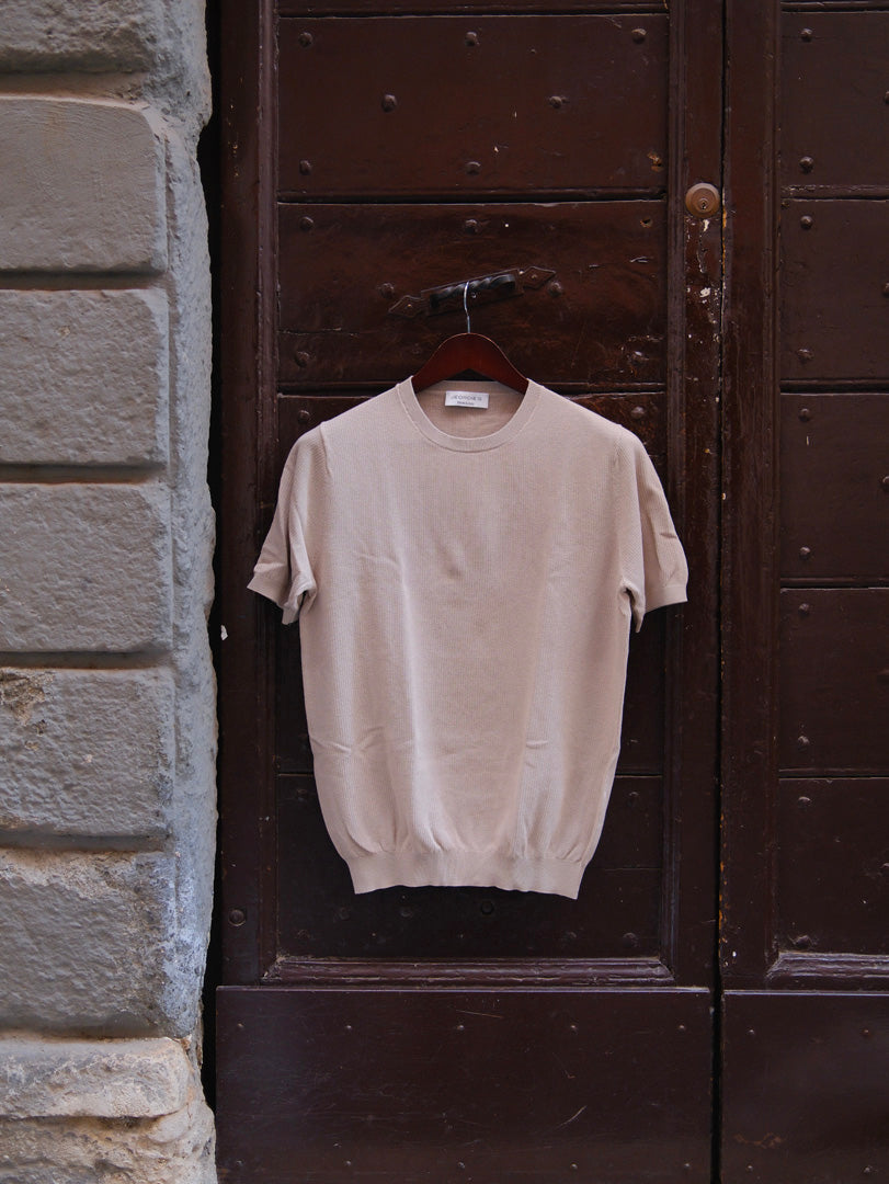 Jeordie's Maglia Girocollo MM Cotton Ice Crepe Sgranato Deserto