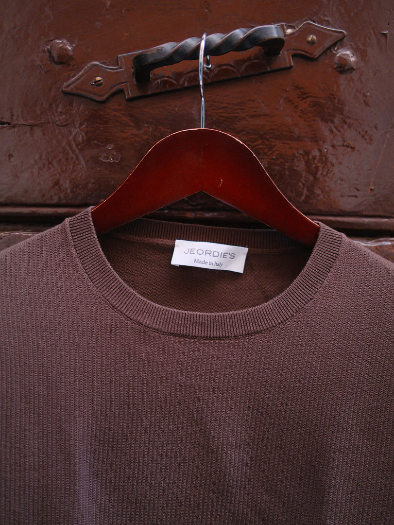 Jeordie's Maglia Girocollo MM Cotton Ice Crepe Sgranato Cioccolata