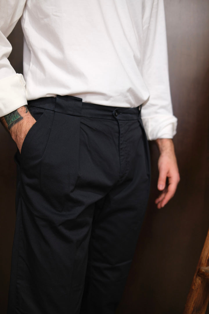 Gaffi & Co. Pantalone Osaka Pence Poepline Navy