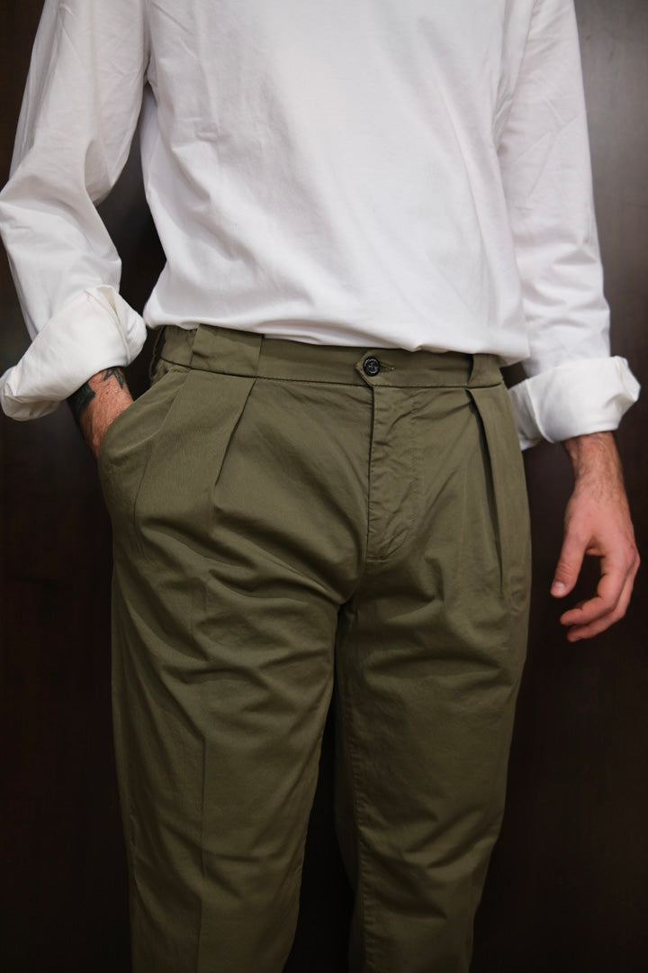 Gaffi & Co. Pantalone Osaka Pence Popeline Militare