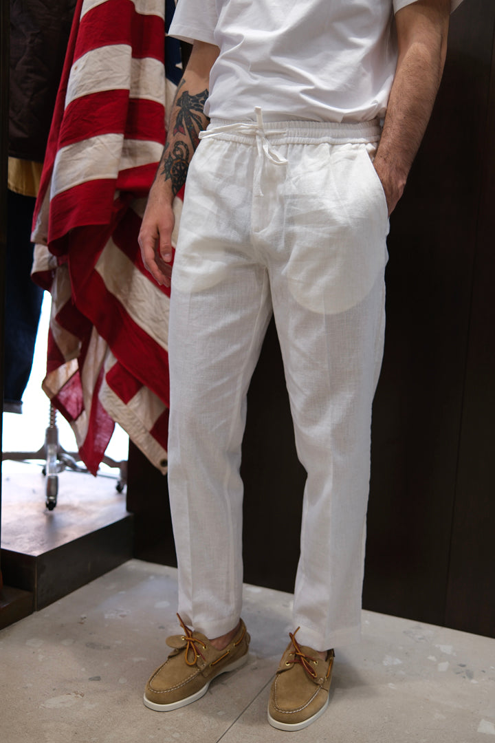 Gaffi & Co. Pantalone Jerry Lino Bianco