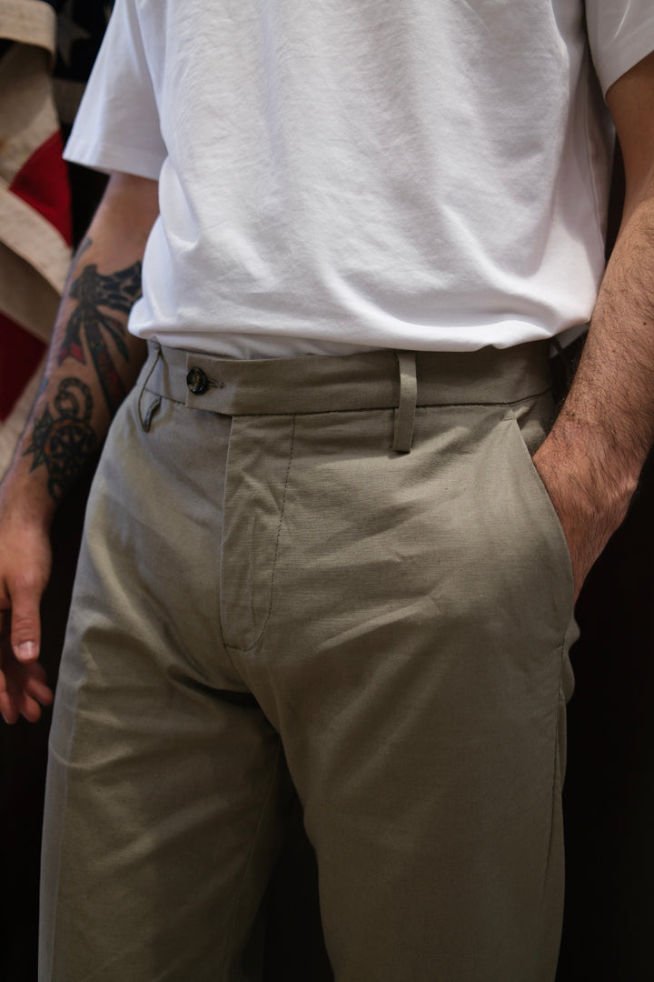 Gaffi & Co. Pantalone Cesare Lino/Cotone Verde